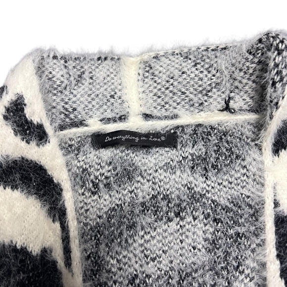Anthropologie Do Everything In Love Snow Leopard Open Front Long Cardigan - Picture 3 of 5